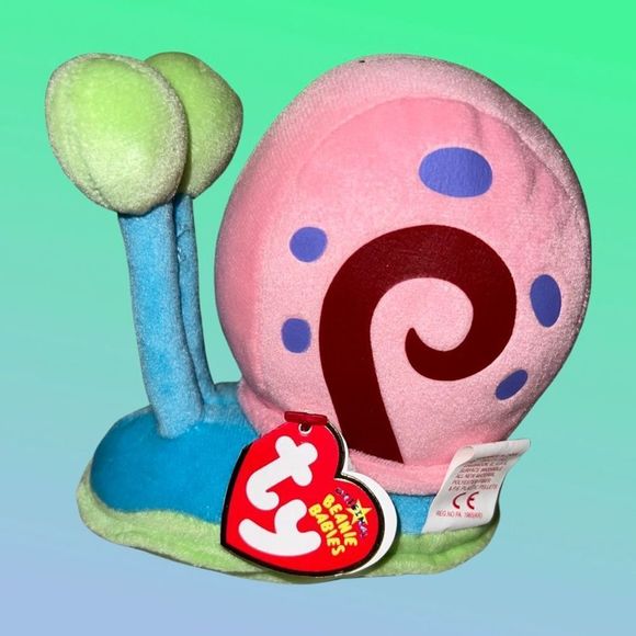 NWT 2006 Ty Beanie Babies Gary The Snail Plush Spongebob Squidward Plush - Picture 1 of 5